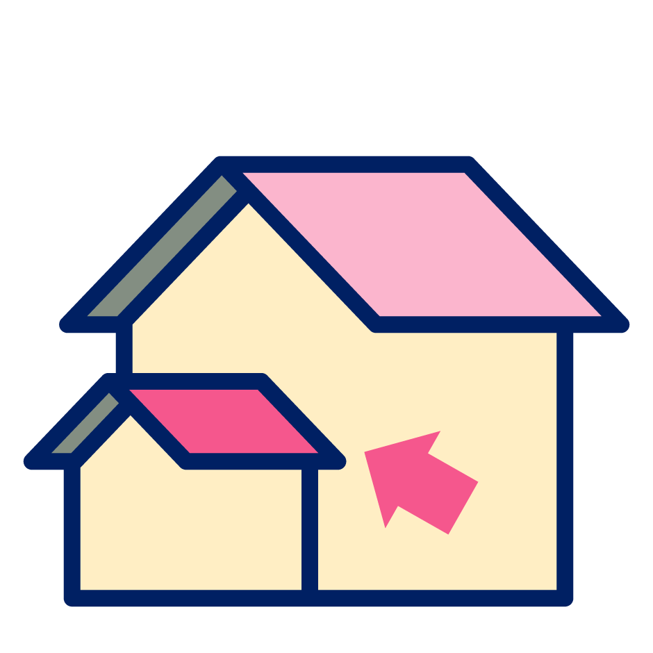 下屋根あり