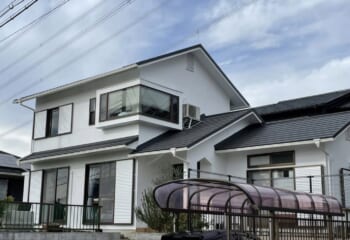 神戸市北区 - 築30年スレート屋根葺き替えと外壁塗装工事