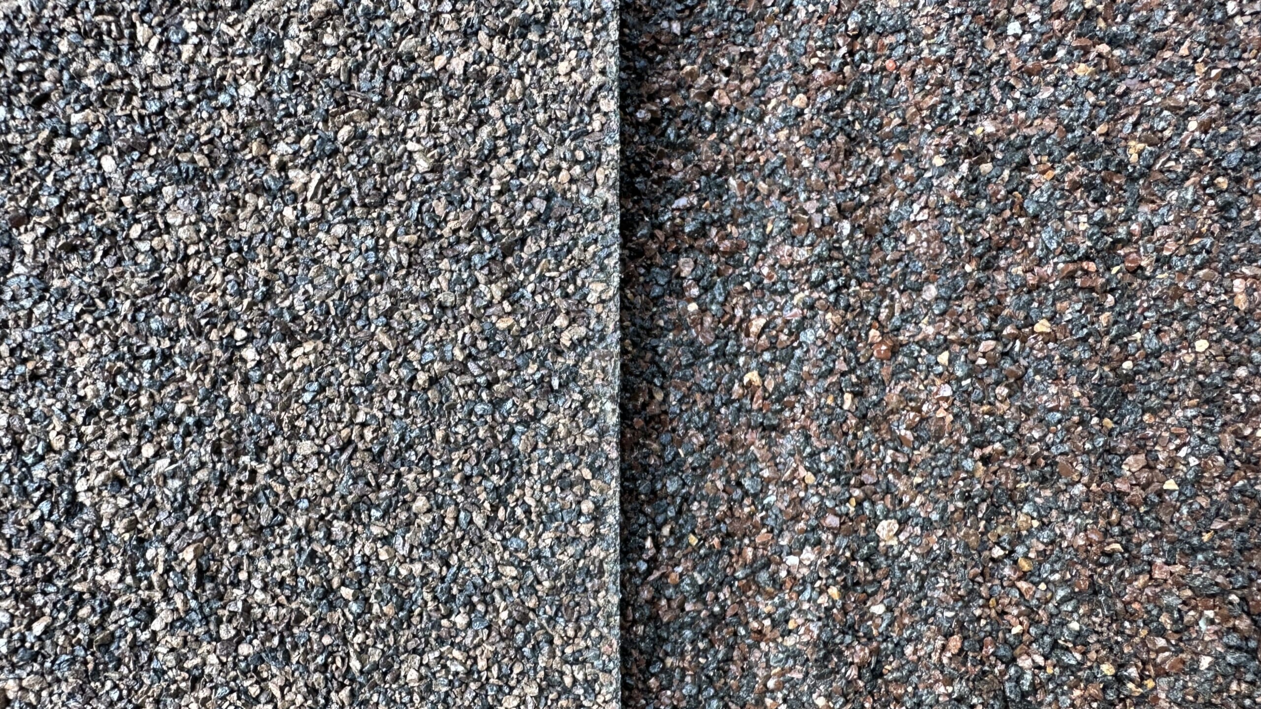 石の大きさや石の処置も異なる石粒付き金属屋根