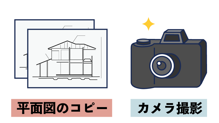 平面図のコピーまたはカメラ撮影