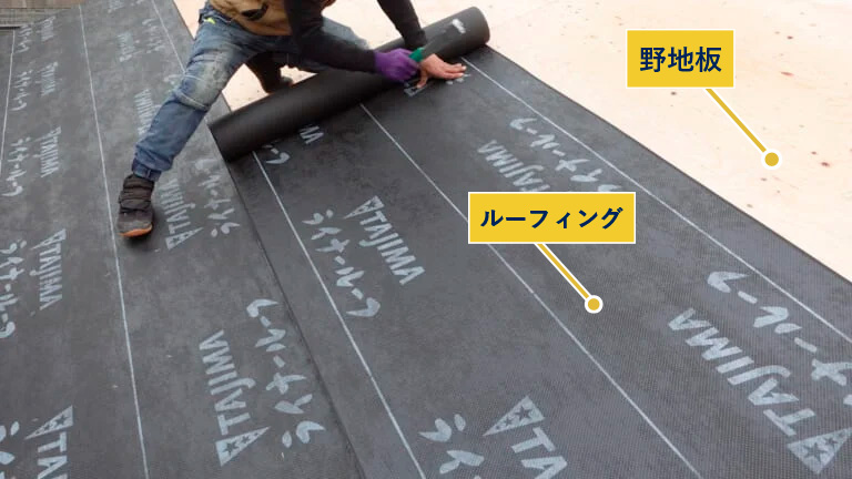野地板と防水シートを再施工