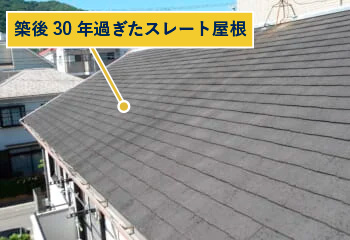 築後30年過ぎたスレート屋根