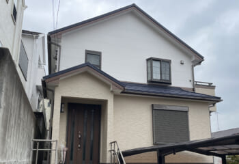 川崎市宮前区 - ノンアスベストのスレート屋根をスーパーガルテクトで屋根カバー工法と外壁塗装