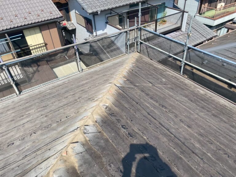 スレート屋根材及び板金の撤去