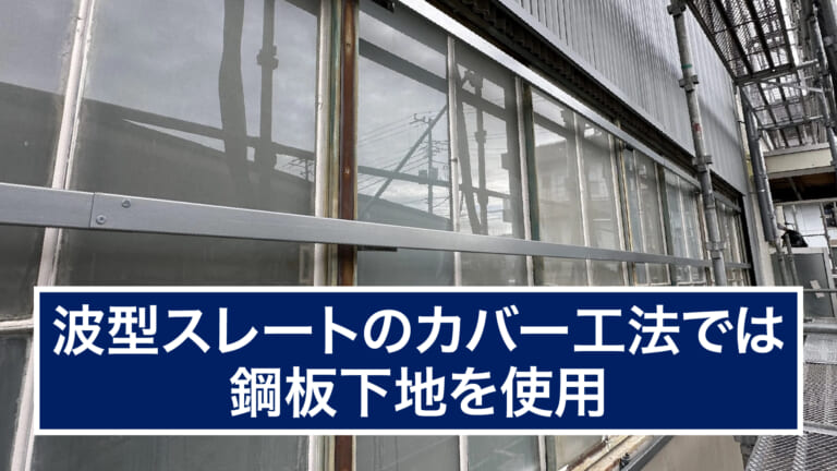 波型スレートのカバー工法で使用する鋼板下地