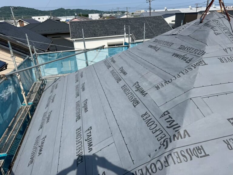 防水シート貼り後