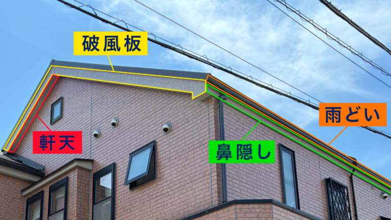 破風板や軒天などの場所