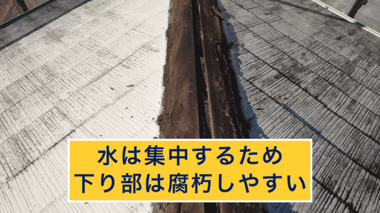 水は集中するため下り部は腐朽しやすい
