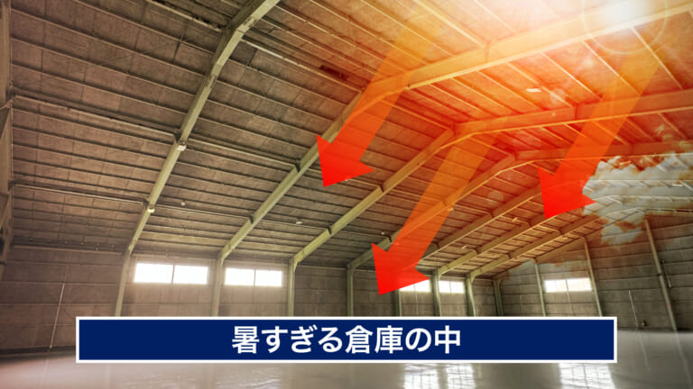 暑い倉庫の中