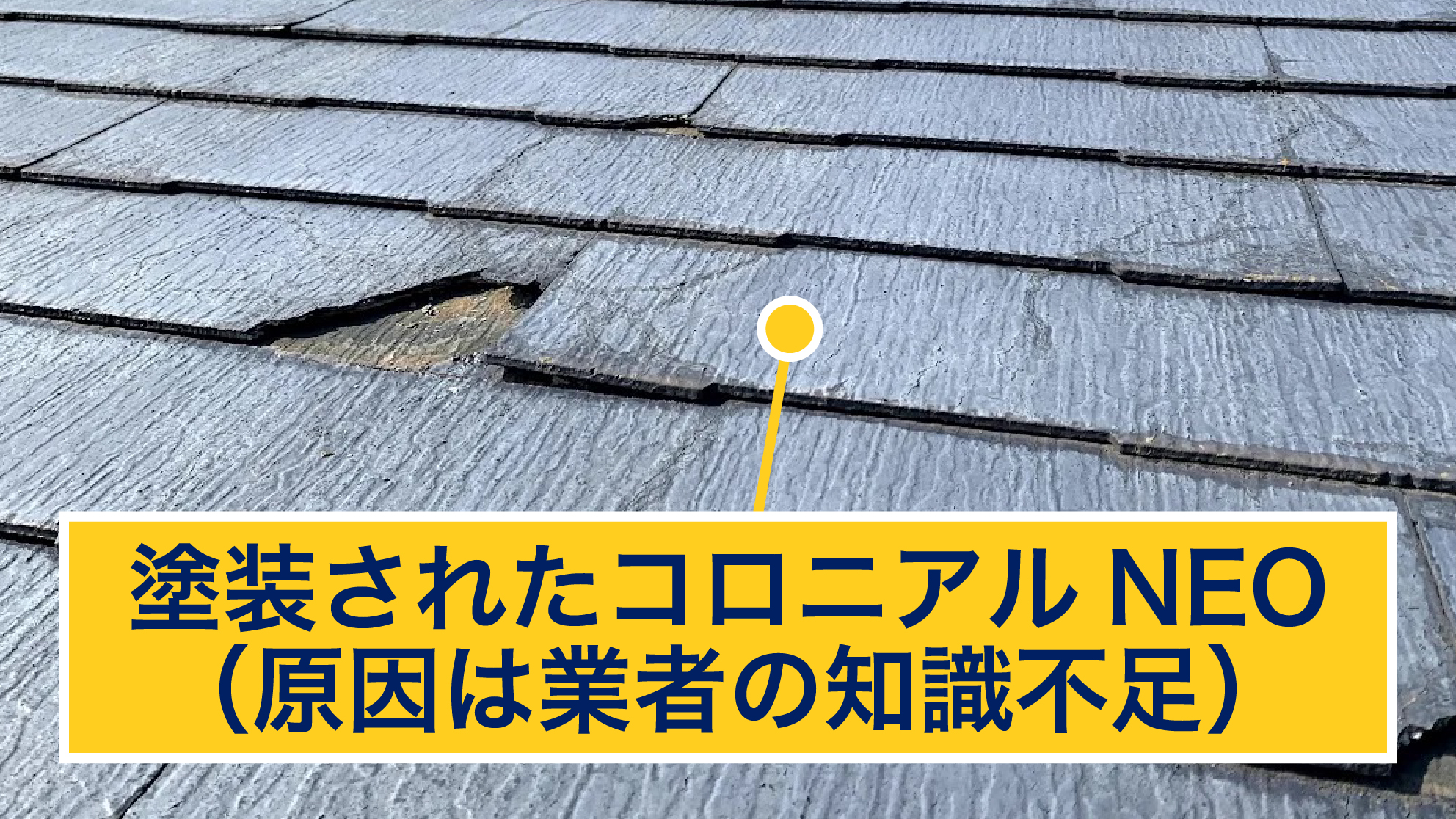 塗装されたコロニアルNEO(原因は業者の知識不足)