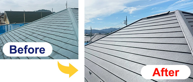 屋根カバー工法ビフォーアフター