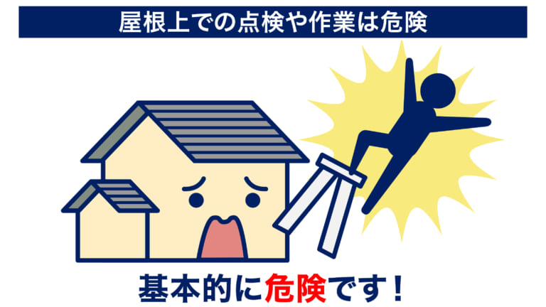 屋根上での点検や作業は危険