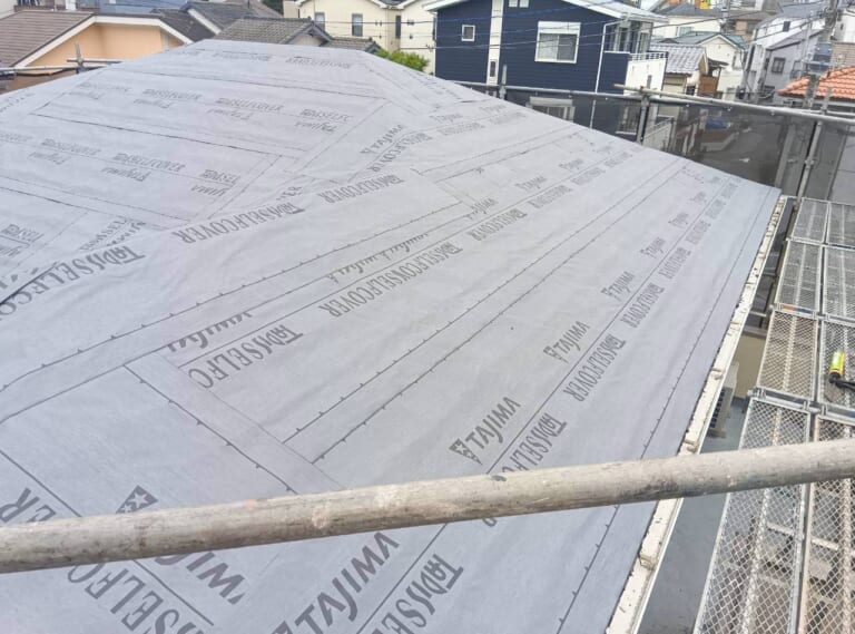 防水シート張り後