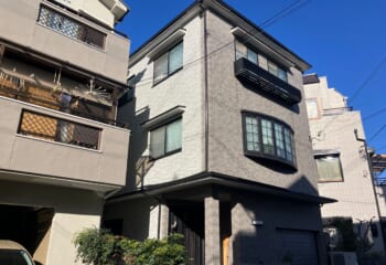 大阪府高槻市-アスベストの含まれるスレート屋根をスーパーガルテクトでカバー工法とモルタル外壁をガルバリウム鋼板で外壁カバー工法