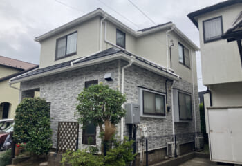 千葉県佐倉市- 屋根カバー工法（スーパーガルテクト）＆外壁カバー工法（金属サイディング横張り）・雨樋交換工事