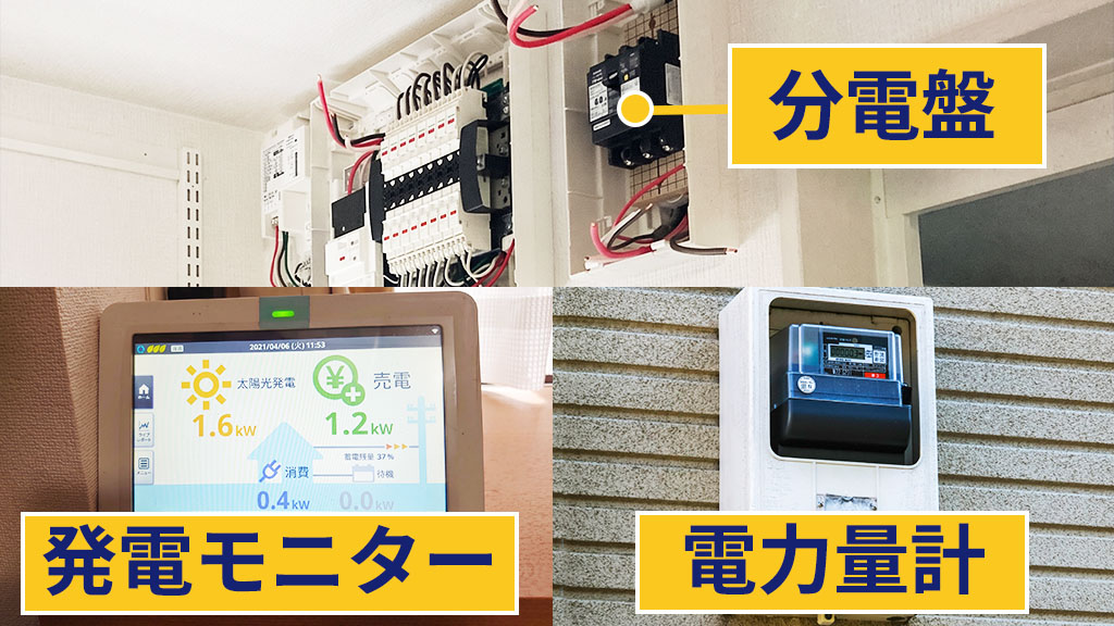 分電盤・発電モニター・電力量計