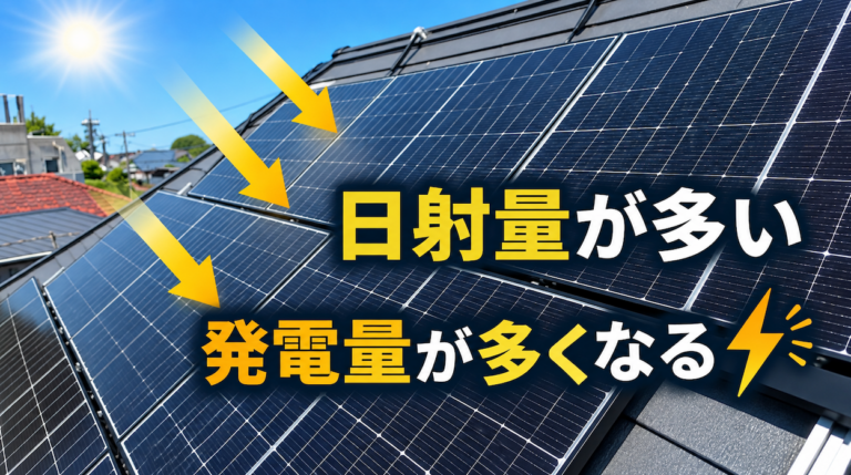 日射量が多いほど発電量が多くなる